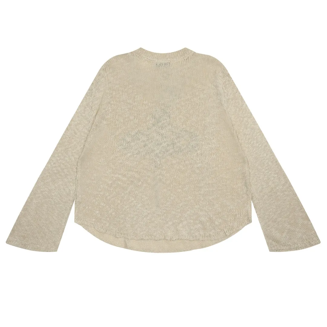 VIVI91 vivienne west wood West Queen Vivian Saturn's new hollow round neck sweater 2024 latest model 🎃 mesh breathable thin style 24-year official website limited new model Wear with a vest inside, very slim and good-looking Size: S -M- L Color: apricot